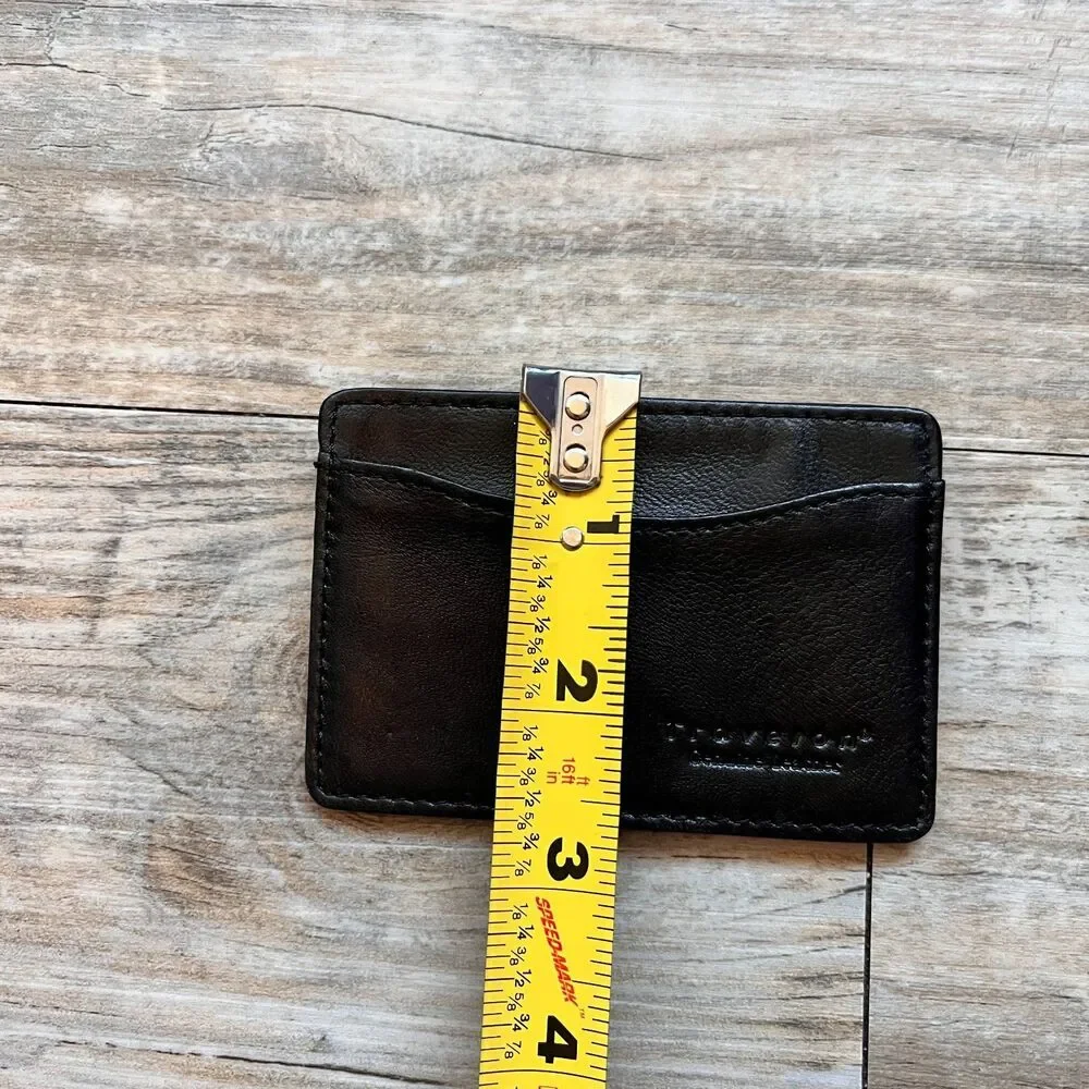 Travelon Genuine Leather Card Holder Wallet Slim Minimalist Black Unisex